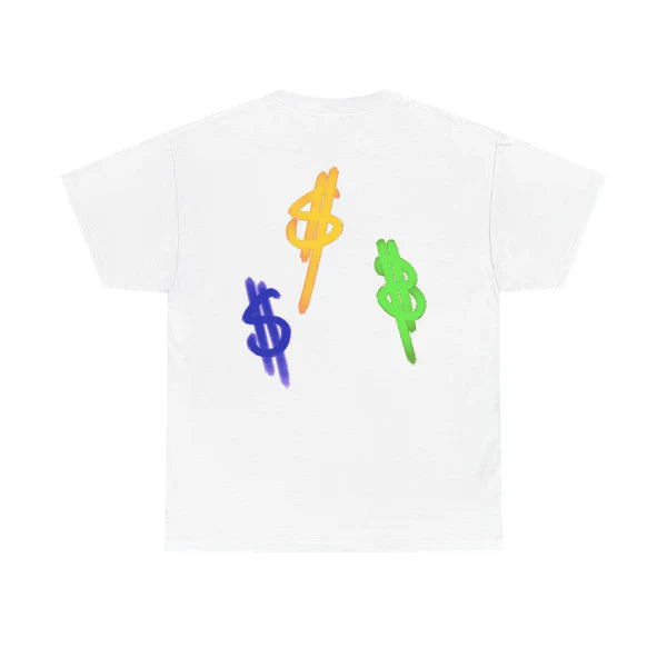 Triple Dollar Sign - White Tee