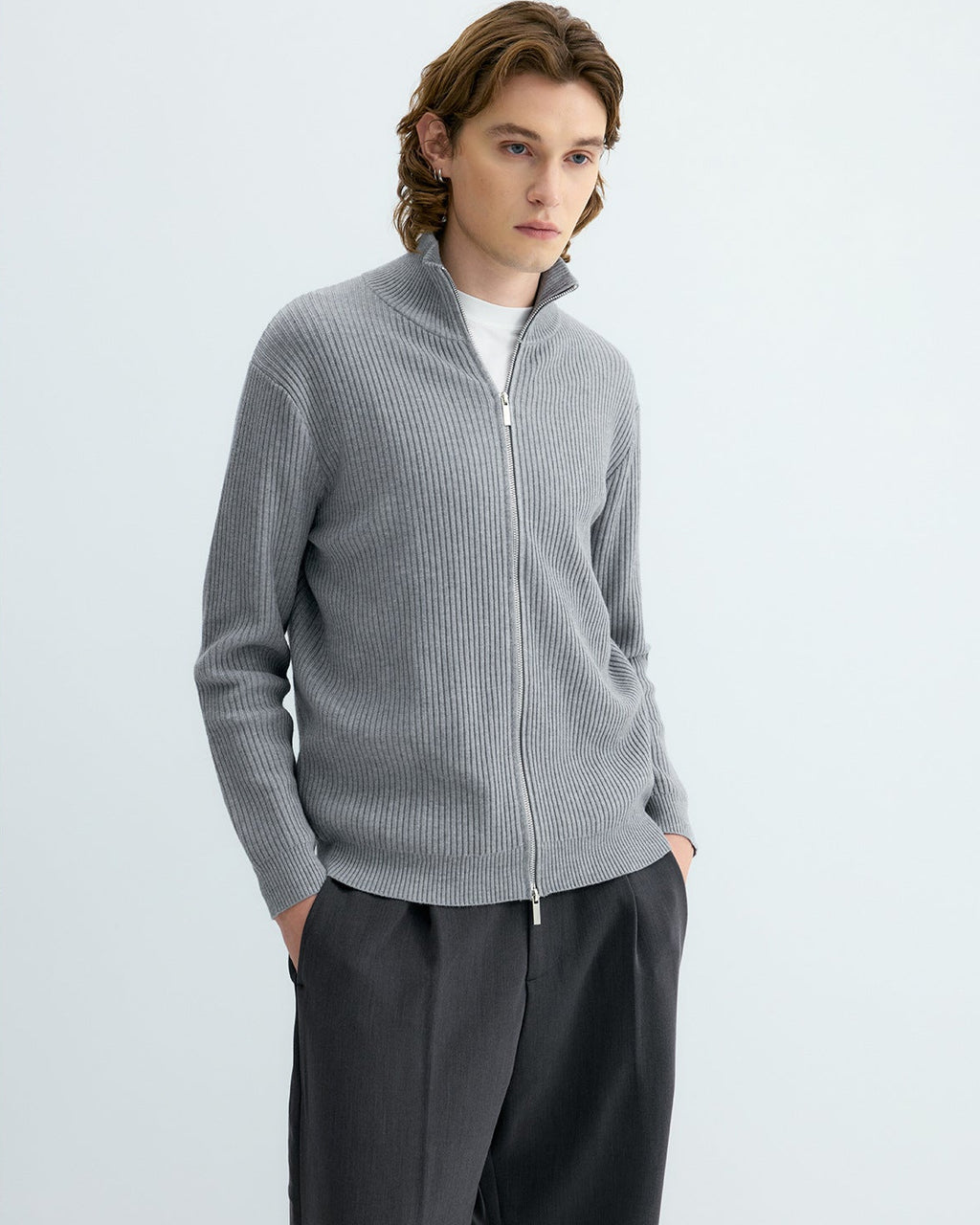 RIBBED KNIT CARDIGAN