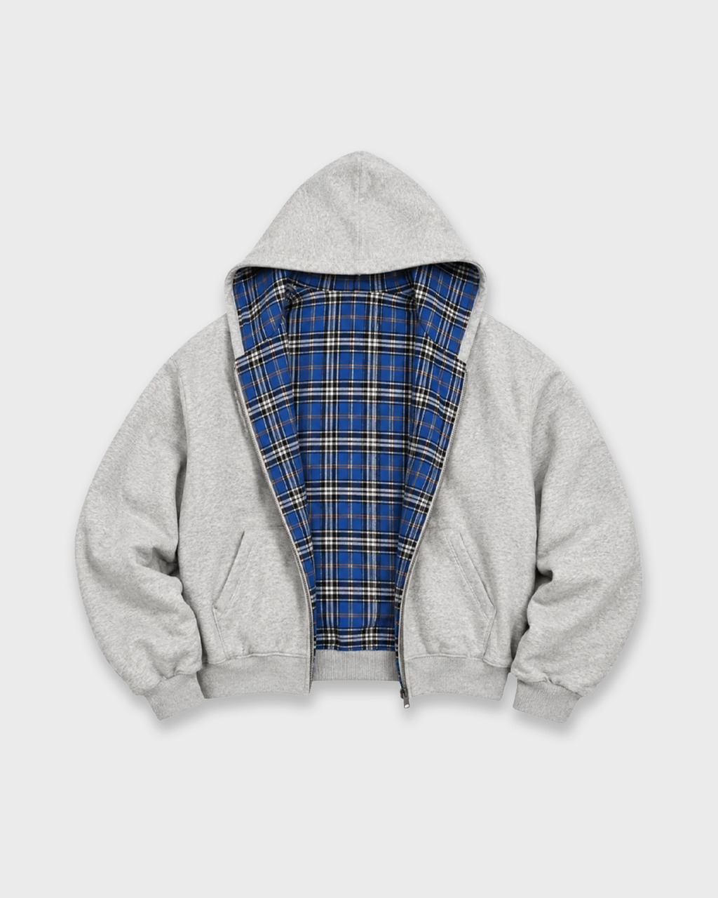 CHEQUERED LINE ZIP HOODIE