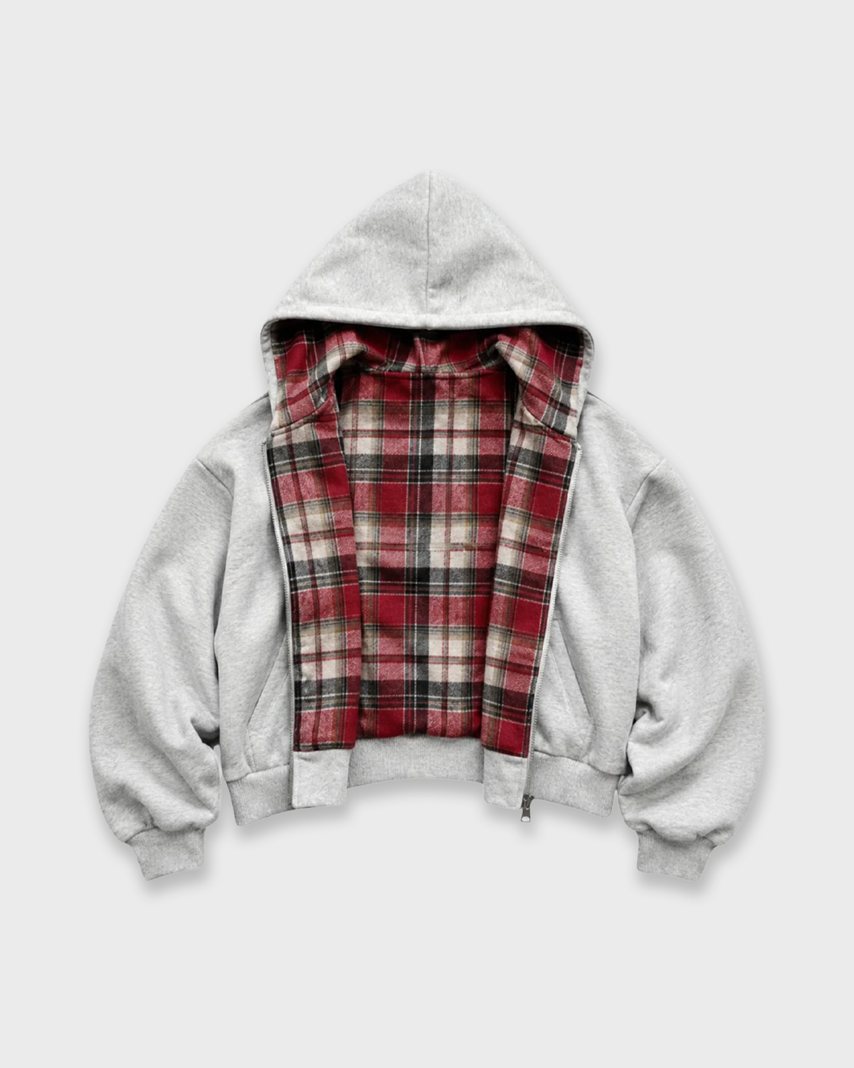 CHEQUERED LINE ZIP HOODIE